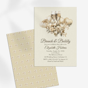 Invitation Fête des mariées de Fleurs de Champagne Brunch et 