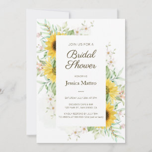 Invitation Fête des mariées de fleurs de soleil Boho