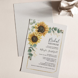 Invitation Fête des mariées de fleurs de tournesol Eucalyptus