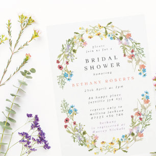 Invitation Fête des mariées de fleurs sauvages de printemps r