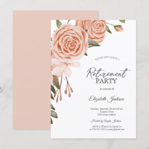 Invitation Fête des mariées de flûte d'aquarelle Peach Blush
