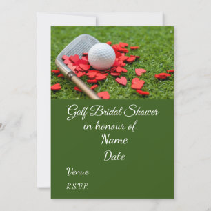 Invitation Fête des mariées de golf avec balle de golf Enregi