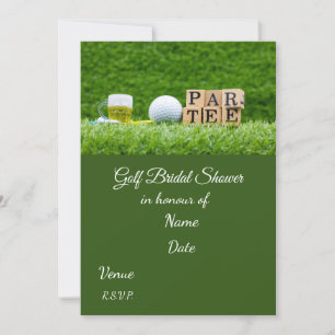 Invitation Fête des mariées de golf avec balle de golf Enregi