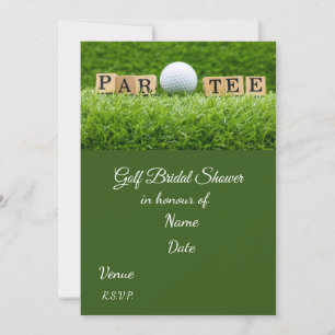 Invitation Fête des mariées de golf avec balle de golf Enregi