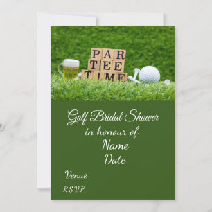 Invitation Fête des mariées de golf avec balle de golf Enregi