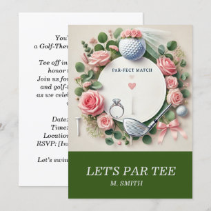 Invitation Fête des mariées de golf sur le thème du golf