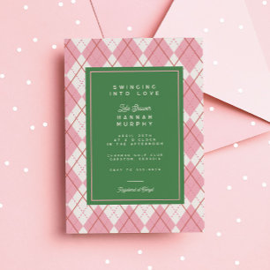 Invitation Fête des mariées de Jacquard de golf Green Pink