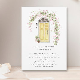 Invitation Fête des mariées de jardin à fleurs rose rustique