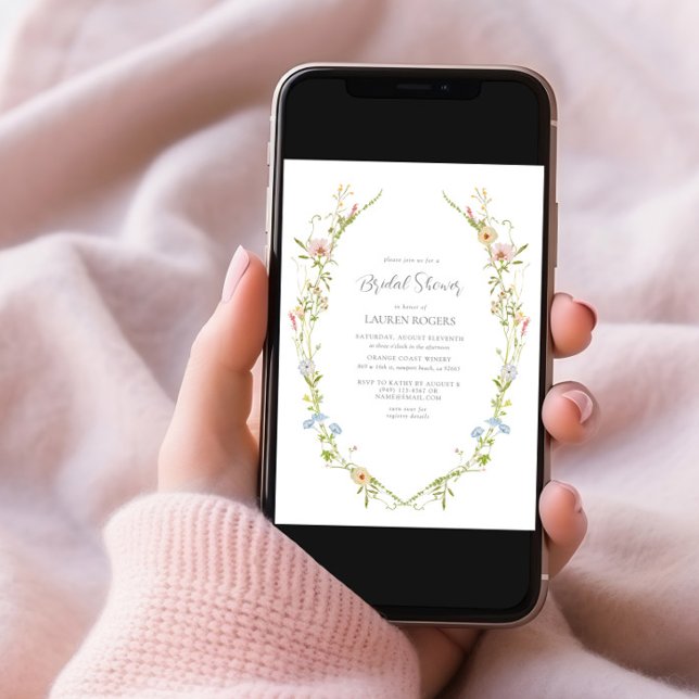 Invitation Fête des mariées de jardin d'aquarelle Fleur sauva (Créateur téléchargé)