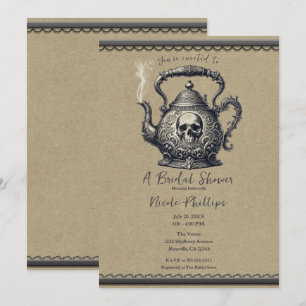 Invitation Fête des mariées de la bouilloire à thé pour le cr
