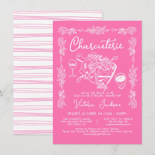 Invitation Fête des mariées de la Commission de la charcuteri (Devant / Derrière)
