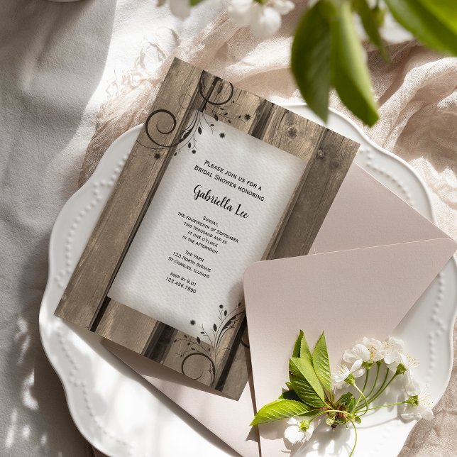 Invitation Fête des mariées de la grange et des fleurs (Créateur téléchargé)