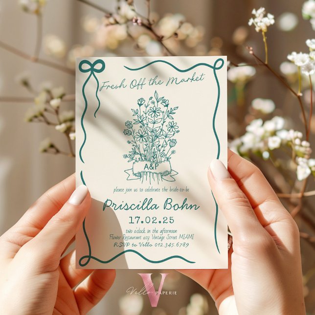 Invitation Fête des mariées de la main frais hors  (Créateur téléchargé)