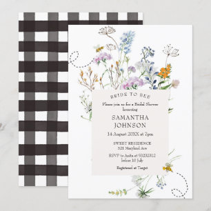 Invitation Fête des mariées de la mariée fleur sauvage à l'ab