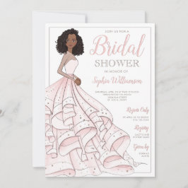 Invitation Fête des mariées de la mariée noire afro-américain