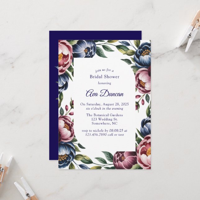 Invitation Fête des mariées de la marine de Bourgogne (Devant/Arrière en situation)