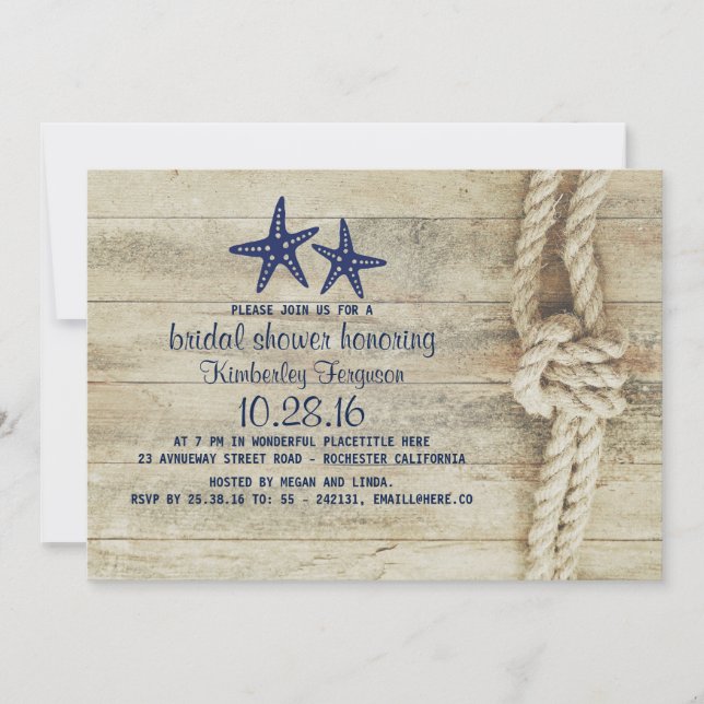 Invitation Fête des mariées de la marine nautique (Devant)