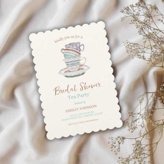 Invitation FÊTE DES MARIÉES de la partie de thé JULIET (Créateur téléchargé)