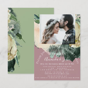 Invitation Fête des mariées de la partie d'engagement photo B