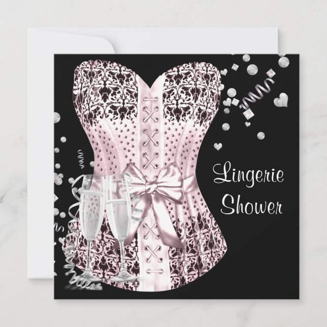 Invitation Fête des mariées de lingerie en corse rose (Devant)