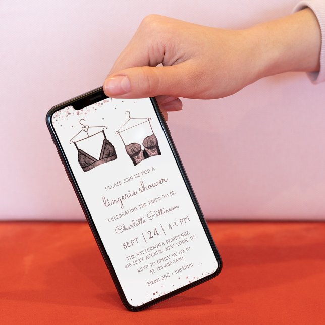 Invitation Fête des mariées de lingerie en dentelle noire (Créateur téléchargé)