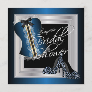 Invitation Fête des mariées de lingerie glamour Bleu