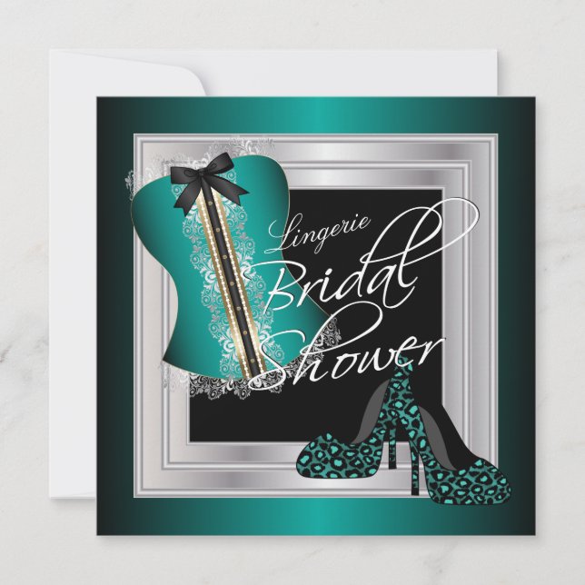 Invitation Fête des mariées de lingerie glamour | Vert menthe (Devant)