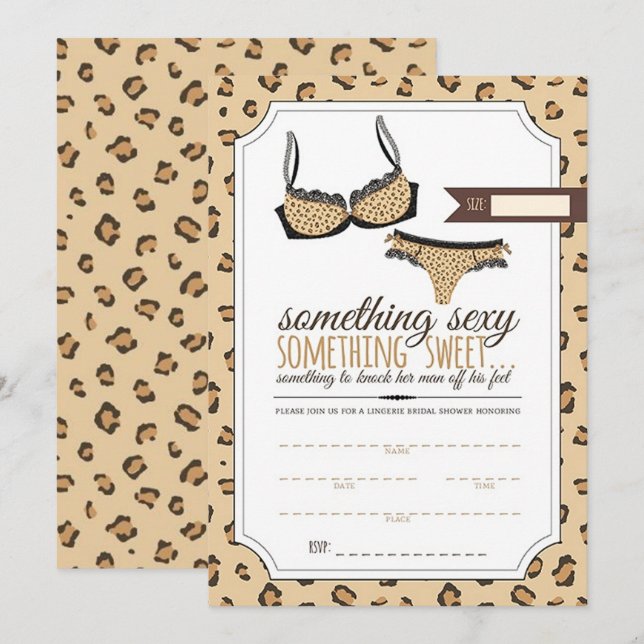 Invitation Fête des mariées de lingerie Leopard Motif (Devant / Derrière)