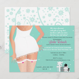Invitation Fête des mariées de lingerie turquoise