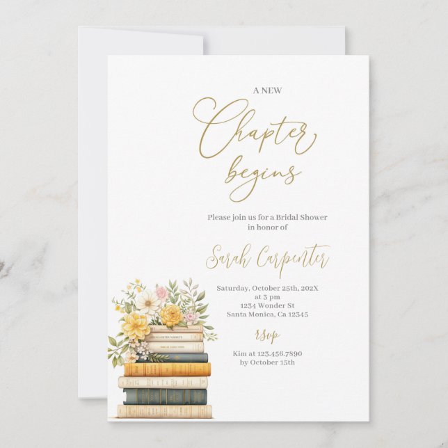 Invitation Fête des mariées de livre (Devant)