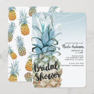 Invitation Fête des mariées de lumière à ananas et à cordes t