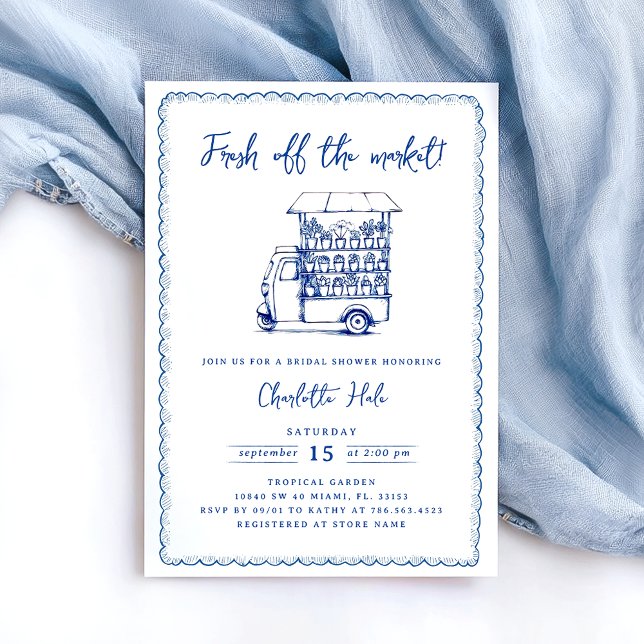 Invitation Fête des mariées de marché moderne (Créateur téléchargé)