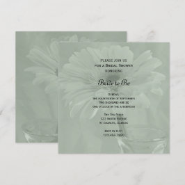 Invitation Fête des mariées de marguerite verte de couleur cl