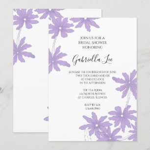Invitation Fête des mariées de marguerites violettes