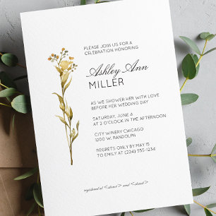 Invitation Fête des mariées de Mariage de détail floral minim