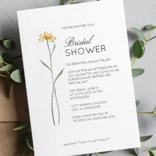 Invitation Fête des mariées de Mariage de détail floral minim