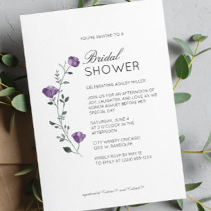 Invitation Fête des mariées de Mariage de détail floral minim