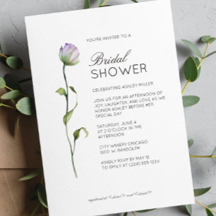 Invitation Fête des mariées de Mariage de détail floral minim