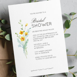 Invitation Fête des mariées de Mariage de détail floral minim