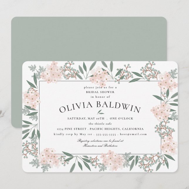 Invitation Fête des mariées de mariage du jardin bouillant (Devant / Derrière)