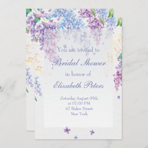Invitation Fête des mariées de Mariage florale Lilac Spring
