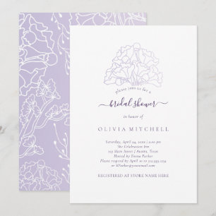 Invitation Fête des mariées de Mariage minimaliste violet