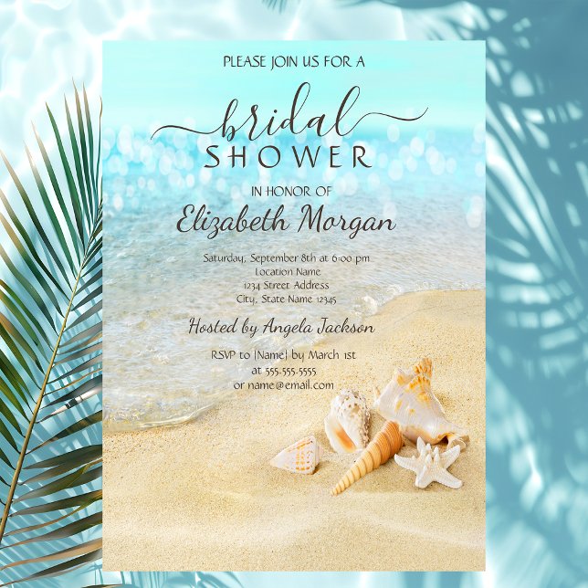 Invitation Fête des mariées de mer de sable de plage (Créateur téléchargé)