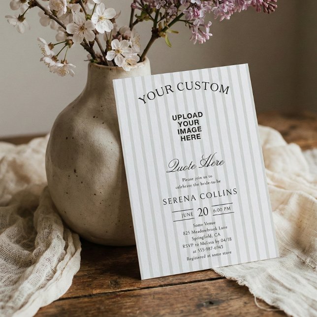 Invitation Fête des mariées de mesure d'image personnalisée v (Créateur téléchargé)