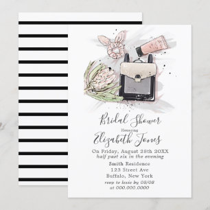 Invitation Fête des mariées de mode française noire