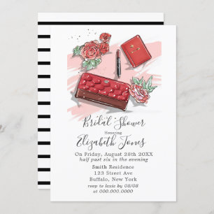 Invitation Fête des mariées de mode rouge