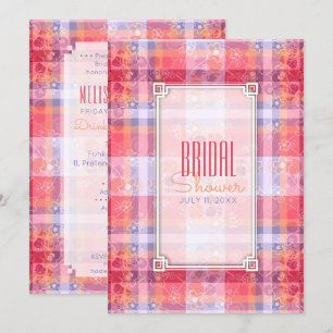 Invitation Fête des mariées de Motif rose orange violet