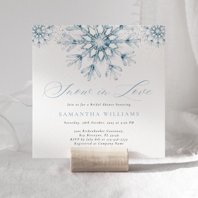 Invitation Fête des mariées de neige bleue en amour (Créateur téléchargé)