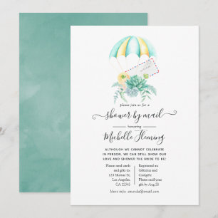 Invitation Fête des mariées de parachute des succulents flora