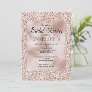 Invitation Fête des mariées de Parties scintillant rose brill